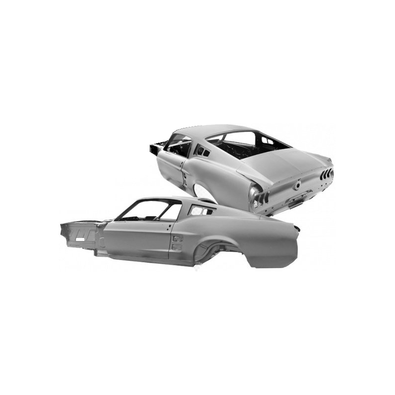FORD MUSTANG 1967-1968 FASTBACK COQUE NEUVE PRO TOURING SANS TOURELLE FACE PLANE / PASSAGE DE ROUES ELARGI body shell Musclecar