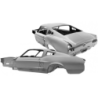 FORD MUSTANG 1967-1968 FASTBACK COQUE NEUVE PRO TOURING SANS TOURELLE FACE PLANE / PASSAGE DE ROUES ELARGI body shell Musclecar