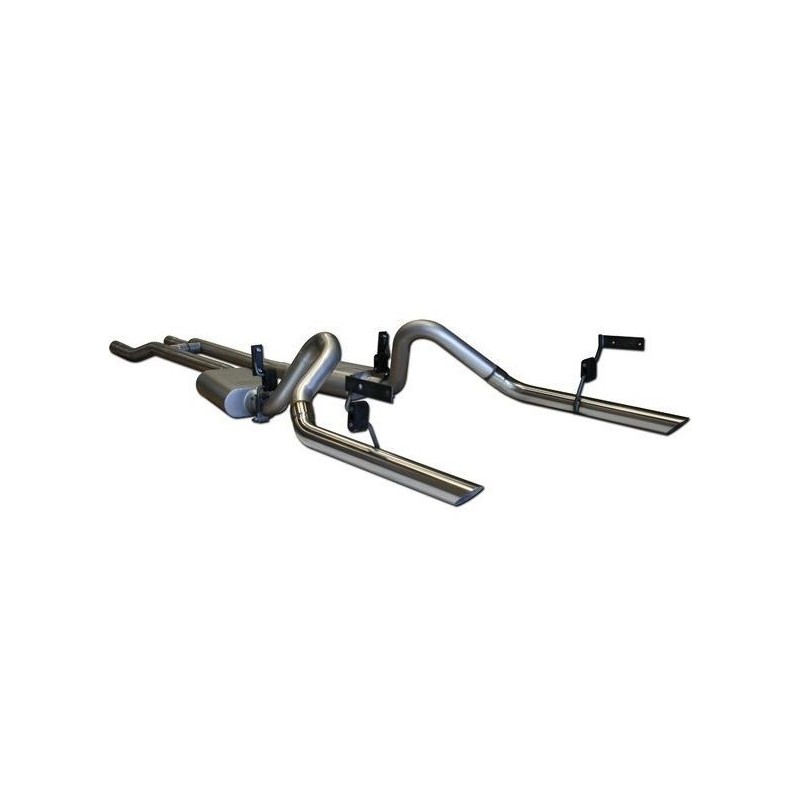 63.5mm (2.5 pouces) FORD MUSTANG 1964-1966 V8 LIGNE D ECHAPPEMENT DOUBLE 2.5 POUCES + FIXATIONS Exhaust American Thunder agressi
