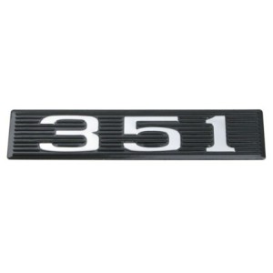 FORD MUSTANG 1969-1970 EMLEME DE CAPOT JUSTE PLAQUE NOIR AVEC NUMERO CHROME SANS SUPPORT 351 plate only DANIEL CARPENTER C9ZZ-16