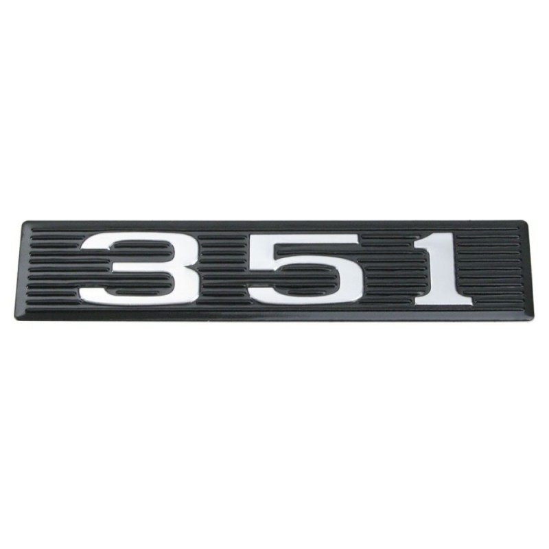 FORD MUSTANG 1969-1970 EMLEME DE CAPOT JUSTE PLAQUE NOIR AVEC NUMERO CHROME SANS SUPPORT 351 plate only DANIEL CARPENTER C9ZZ-16