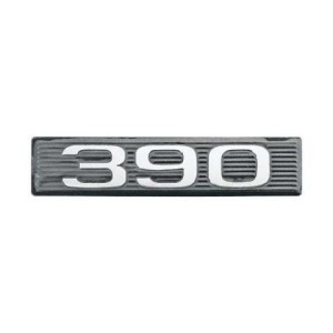 FORD MUSTANG 1969-1970 EMLEME DE CAPOT JUSTE PLAQUE NOIR AVEC NUMERO CHROME SANS SUPPORT 390 plate only DANIEL CARPENTER C9ZZ-16