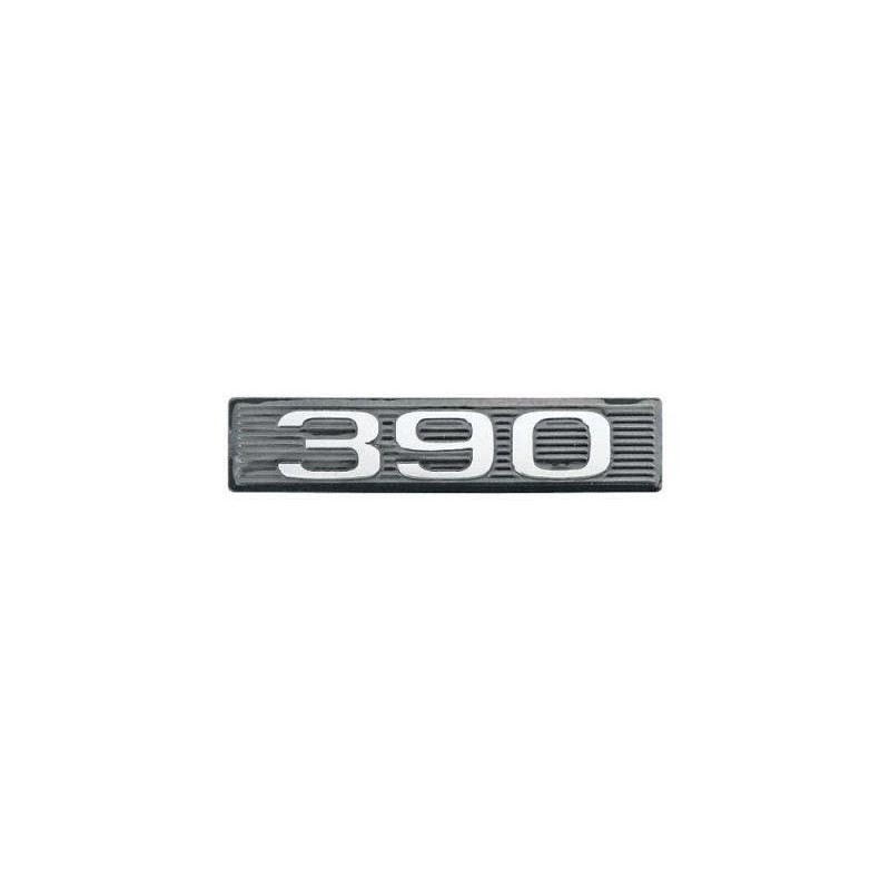 FORD MUSTANG 1969-1970 EMLEME DE CAPOT JUSTE PLAQUE NOIR AVEC NUMERO CHROME SANS SUPPORT 390 plate only DANIEL CARPENTER C9ZZ-16
