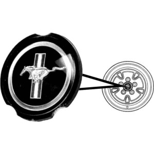 FORD MUSTANG 1970-1973 EMBLEME CAPUCHON DE MOYEU simulated hub cap emblem DANIEL CARPENTER D0ZZ-1130-E (vendu a l'unité)