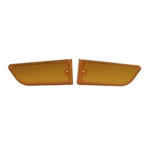 FORD MUSTANG 1971-1972 PAIRE DE CABOCHONS DE FEU AVANT AMBRÉE park light lenses DANIEL CARPENTER D1ZZ-13208 - D1ZZ-13208/9