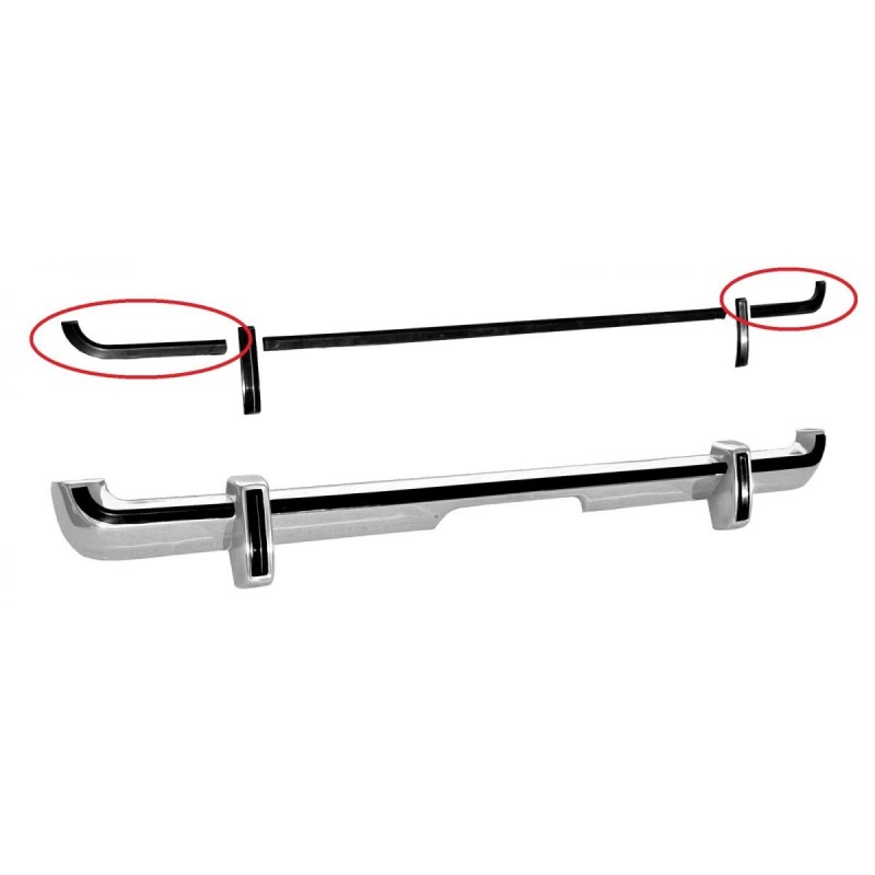 FORD MUSTANG 1973 rear bumper outer rubber strips DANIEL CARPENTER D3ZZ-17831