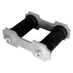 90 MM (ENTRAXE) FORD MUSTANG 1966-1973 SIMPLE LIGNE D ECHAPPEMENT MANILLE JUMELLE DE LAME GRIS Shackle kit gray standard DANIEL