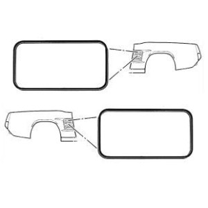 FORD MUSTANG 1967 SET DES 4 JOINTS DES OUIES ECOPES LATERALES Quarter panel grille gasket DANIEL CARPENTER C7ZZ-6529180 C7ZZ-652