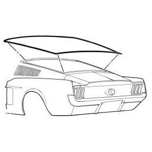 FORD MUSTANG 1967-1968 FASTBACK JOINT DE VITRE LUNETTE ARRIERE Fastback rear window seal weatherstrips DANIEL CARPENTER C7ZZ-634