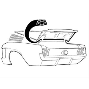 FORD MUSTANG 1967-1968 FASTBACK JOINT DE COFFRE Trunk seal DANIEL CARPENTER C7ZZ-6343720