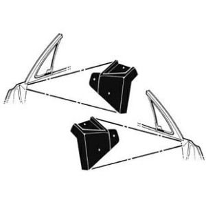 FORD MUSTANG 1967-1968 PAIRE DE JOINTS A CHEVAL SUR L AVANT DE PORTE ET CUSTOD front of vent window to door seals DANIEL CARPENT
