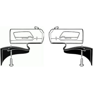 FORD MUSTANG 1969-1970 PAIRE DE JOINTS DE BAS DE PORTE bottom of door weatherstrips DANIEL CARPENTER C9ZZ-6520272 C9ZZ-6520272-A