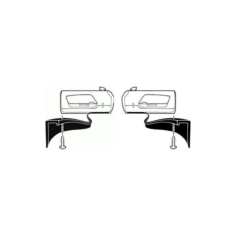 FORD MUSTANG 1969-1970 PAIRE DE JOINTS DE BAS DE PORTE bottom of door weatherstrips DANIEL CARPENTER C9ZZ-6520272 C9ZZ-6520272-A
