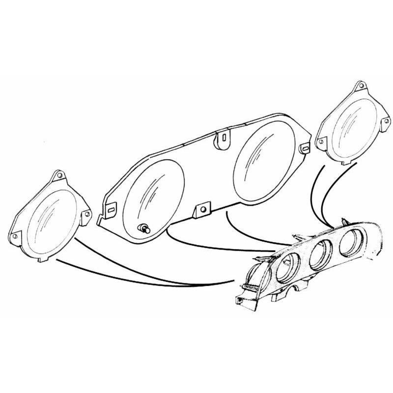 FORD MUSTANG 1969-1970 KIT DE VITRES DE COMPTEURS SANS COMPTE-TOURS instrument lens w/o tach DANIEL CARPENTER C9ZZ-10887