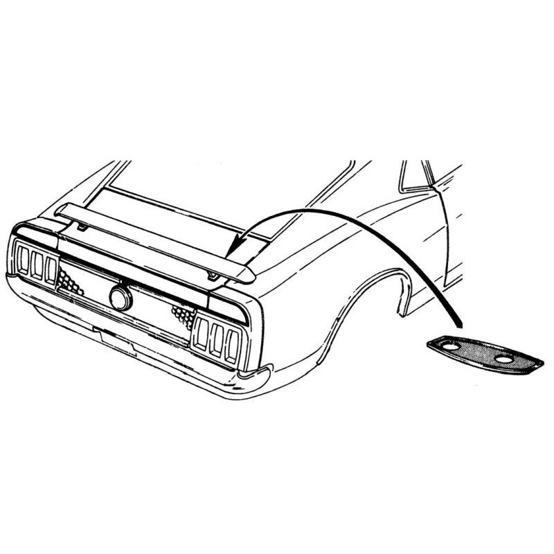FORD MUSTANG 1969-1973 FASTBACK JOINT ENTRE COFFRE ET AILERON ARRIERE rear spoiler gaskets DANIEL CARPENTER C9ZZ-6344228