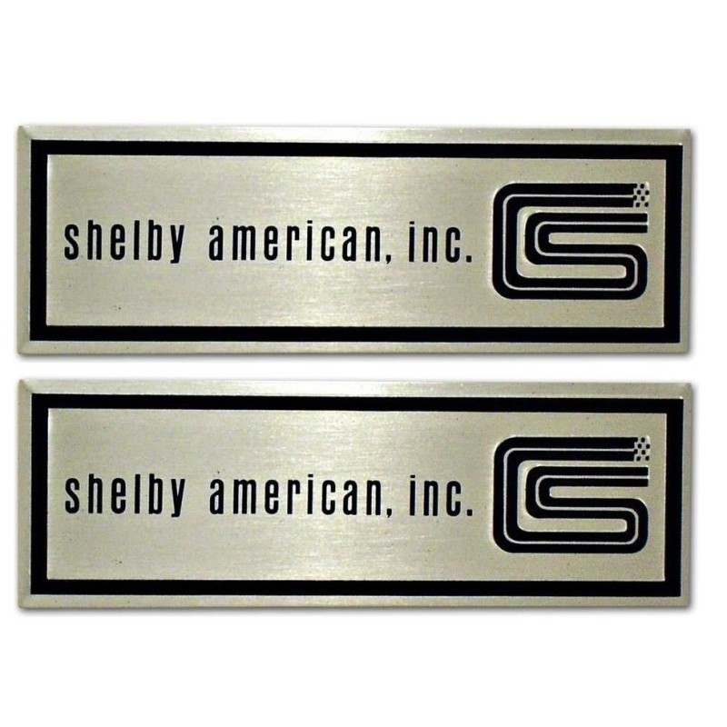 FORD MUSTANG 1965-1970 SHELBY GT 350 GT 500 PAIRE EMBLEME ALU DE SEUIL DE PORTE door sill scuff plate emblem pair GT350 GT500 SC