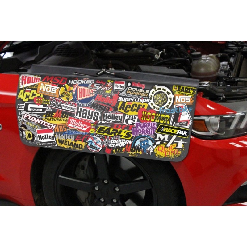 FORD MUSTANG 1964-2019 PROTEGE AILE POUR MECANIQUE Holley MSD sticker bomb fender cover Holley 36 x 26