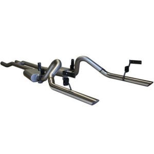 63.5mm (2.5 pouces) FORD MUSTANG 1964-1966 V8 LIGNE D ECHAPPEMENT ACIER INOXYDABLE DOUBLE 2.5 POUCES + FIXATIONS Exhaust America