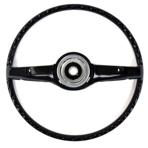 FORD MUSTANG 1968-1969 VOLANT 2 BRANCHES DELUXE GRAIN DE BOIS ET NOIR Steering Wheel 2-Spoke Deluxe Woodgrain Black ACP FM-ES008