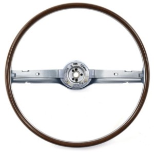 FORD MUSTANG 1968-1969 VOLANT 2 BRANCHES DELUXE GRAIN DE BOIS ET BLEU Steering Wheel 2-Spoke Deluxe Woodgrain Blue ACP FM-ES008F