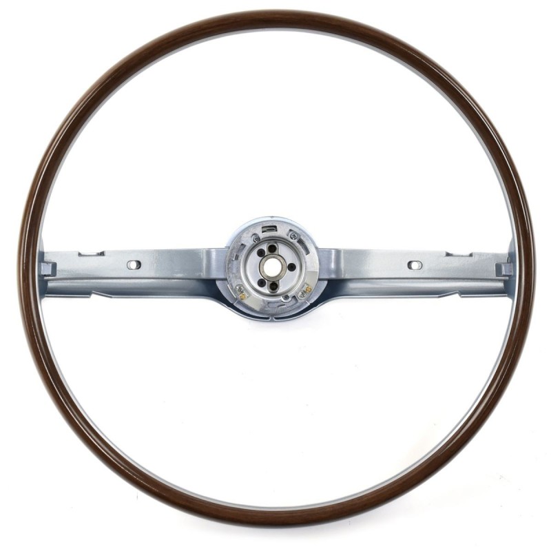 FORD MUSTANG 1968-1969 VOLANT 2 BRANCHES DELUXE GRAIN DE BOIS ET BLEU Steering Wheel 2-Spoke Deluxe Woodgrain Blue ACP FM-ES008F