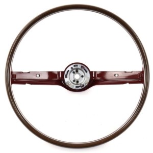 FORD MUSTANG 1968-1969 VOLANT 2 BRANCHES DELUXE GRAIN DE BOIS ET ROUGE Steering Wheel 2-Spoke Deluxe Woodgrain Red ACP FM-ES008F