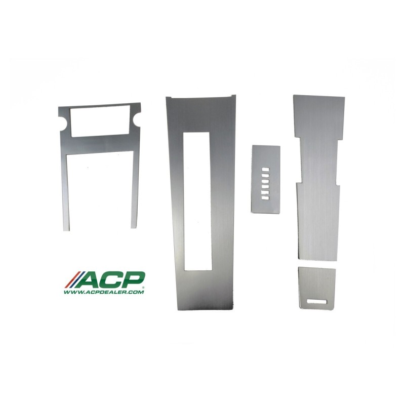 FORD MUSTANG 1967 SET 5 FEUILLES AUTOCOLLANTES ALUMINIUM BROSSE DE RENOVATION QUALITATIF POUR CONSOLE CENTRALE BOITE AUTOMATIQUE