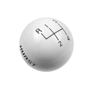 1955-2021 BOULE DE LEVIER DE VITESSES BLANCHE 4 VITESSES FILETAGE 3/8-16 Shift Knob White 4 Speed 3/8-16 Threads HURST 1637626