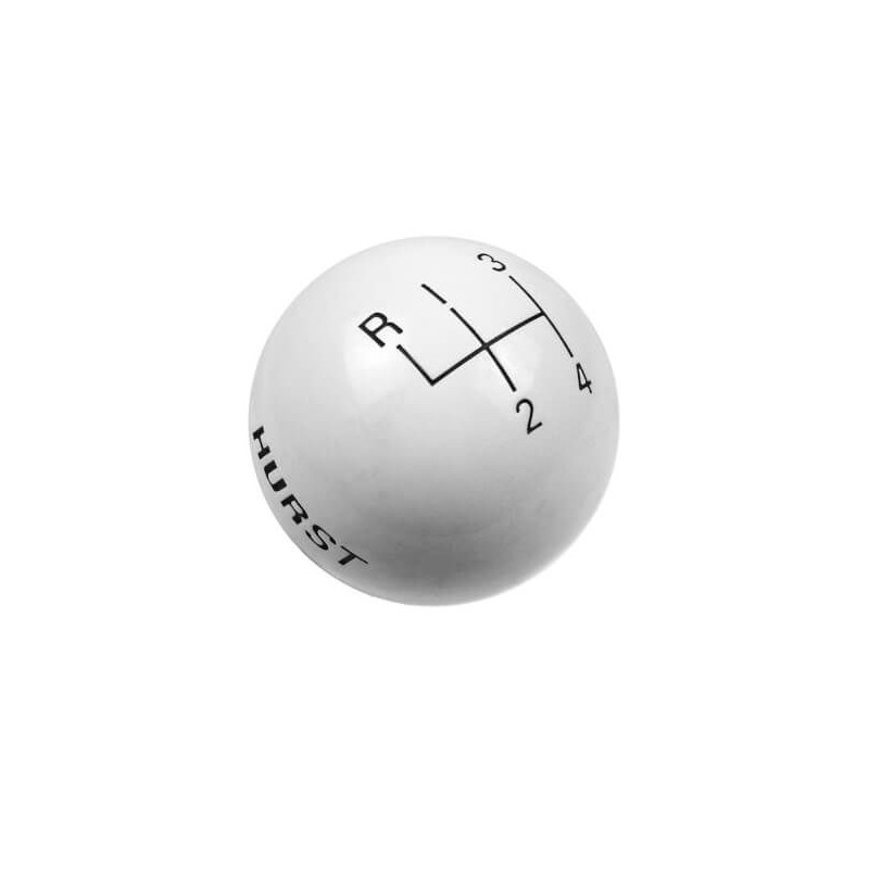 1955-2021 BOULE DE LEVIER DE VITESSES BLANCHE 4 VITESSES FILETAGE 3/8-16 Shift Knob White 4 Speed 3/8-16 Threads HURST 1637626