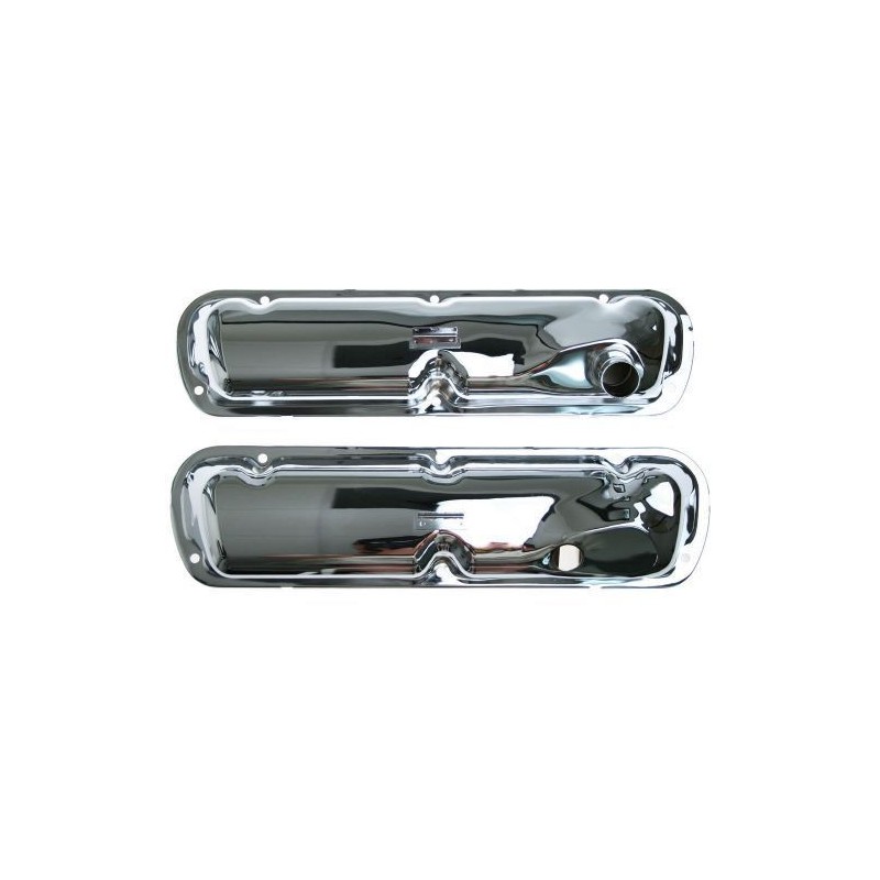 FORD MUSTANG 1964-1967 V8 260 289 hipo 302 351W PAIRE DE CACHE CULBUTEURS CHROME Polished Chrome Valve Covers SCOTT DRAKE C5ZZ-6