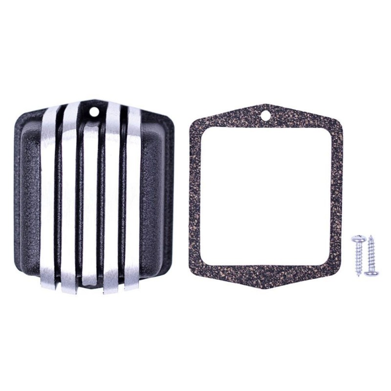 FORD MUSTANG 1965-1973 COUVERCLE DE REGULATEUR DE TENSION EN ALUMINIUM NOIR Black Aluminum Voltage Regulator Cover SCOTT DRAKE C