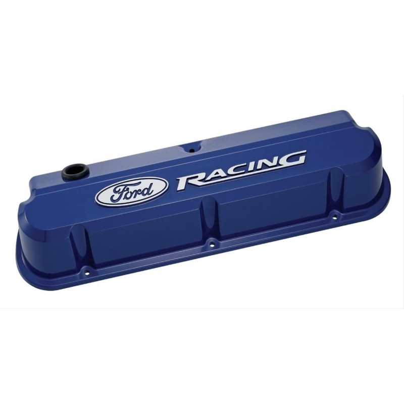 FORD MUSTANG 1964-1973 V8 260 289 302 351W PAIRE DE CACHE CULBUTEURS ALUMINIUM PEINT BLEU Proform Ford Racing Licensed Slant Edg