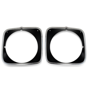 FORD MUSTANG 1973 ENTOURAGE DE PHARE ALUMINIUM NOIR Headlight Door Black Painted Polished Aluminum Mach 1 Pair ACP FM-BH008G D3Z