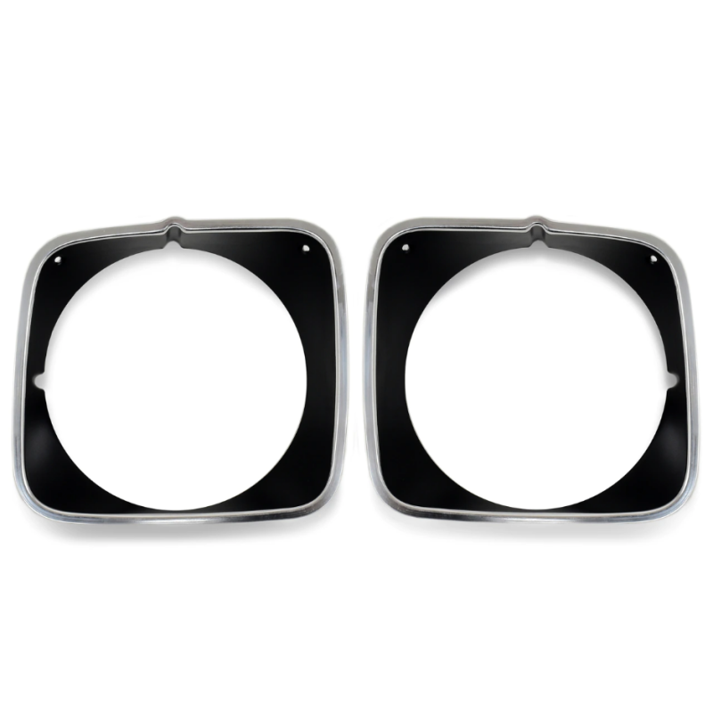 FORD MUSTANG 1973 ENTOURAGE DE PHARE ALUMINIUM NOIR Headlight Door Black Painted Polished Aluminum Mach 1 Pair ACP FM-BH008G D3Z