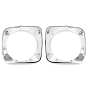 FORD MUSTANG 1973 ENTOURAGE DE PHARE ALUMINIUM CHROME Headlight Door Polished Aluminum Pair ACP FM-BH008F D3ZZ-13064-A/B