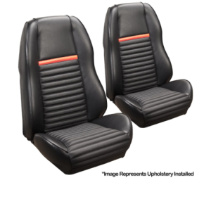 FORD MUSTANG 1969-1970 COUVRE SIEGES SPORT LISERET GRIS Mach1 Sport II Seat Upholstery with Hi-back Bucket Seats TMI 43-70909-37