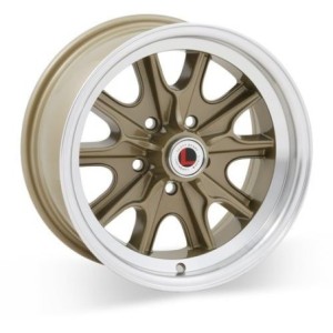 FORD MUSTANG 1964-1973 V8 JANTE LW90 ELEANOR LOOK HALIBRAND ALUMINIUM DORE 15 X 7 offset 6.95 mm (entraxe 114.3 x 5 goujons) All