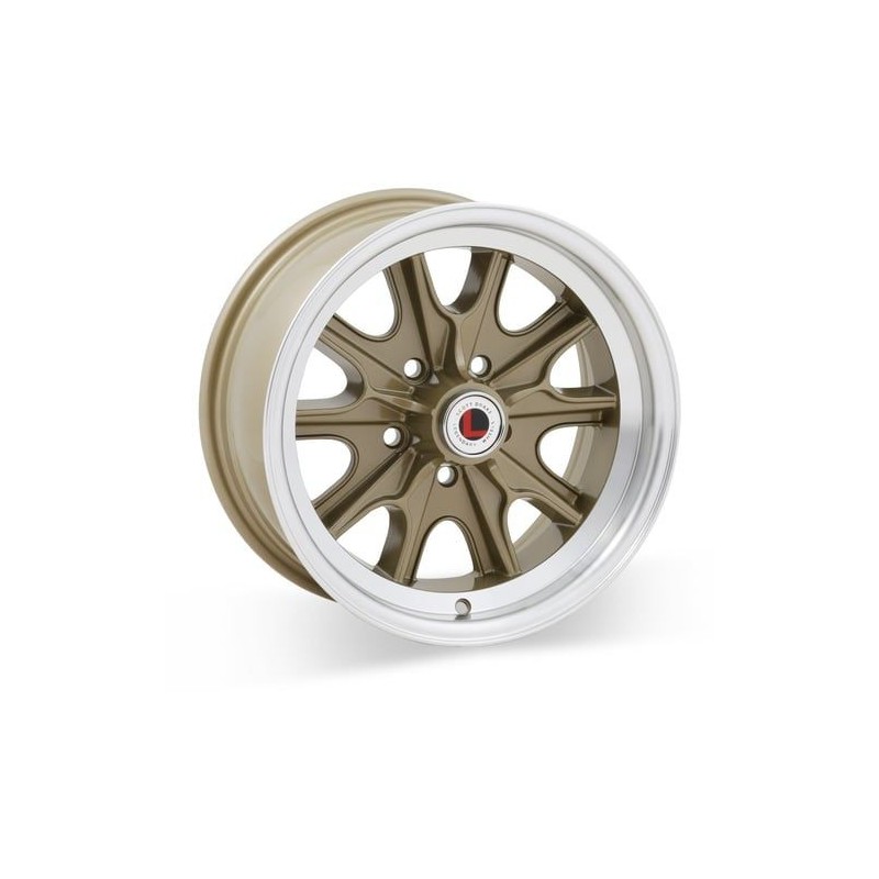 FORD MUSTANG 1964-1973 V8 JANTE LW90 ELEANOR LOOK HALIBRAND ALUMINIUM DORE 15 X 7 offset 6.95 mm (entraxe 114.3 x 5 goujons) All