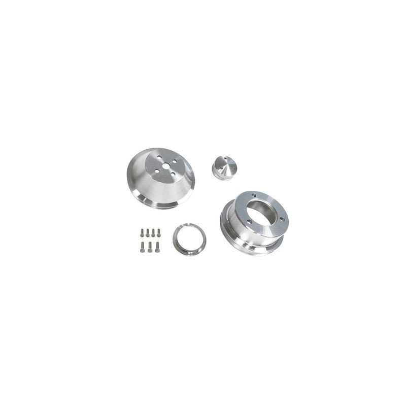 FORD MUSTANG 1965-1969 KIT POULIES ALUMINIUM Scott Drake Billet Pulley Kit Single Groove B-F101