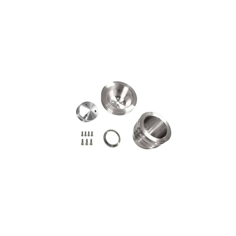 FORD MUSTANG 1965-1969 KIT POULIES ALUMINIUM Scott Drake Billet Pulley Kit Triple Groove B-F104