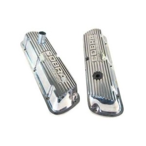 FORD MUSTANG 1965-1973 V8 260 289 302 351W SHELBY PAIRE DE CACHE CULBUTEURS POLI ALUMINIUM LETTRAGE COBRA valve covers solid let