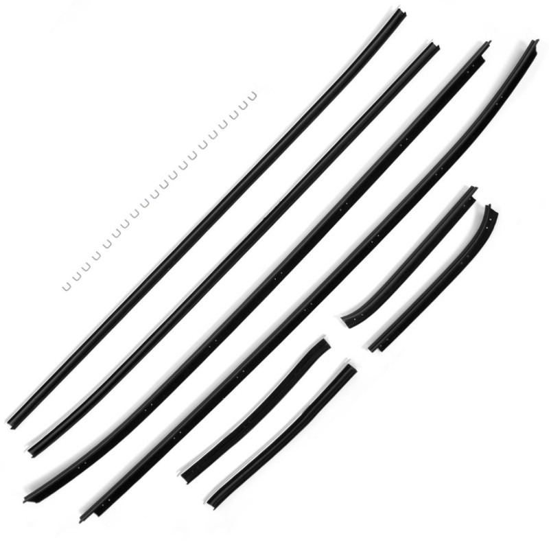 FORD MUSTANG 1971-1973 CONVERTIBLE KIT DE JOINTS LECHE VITRE 8 PIECES window channel strip set ACP FM-BW043B D1ZZ-769732/33-K