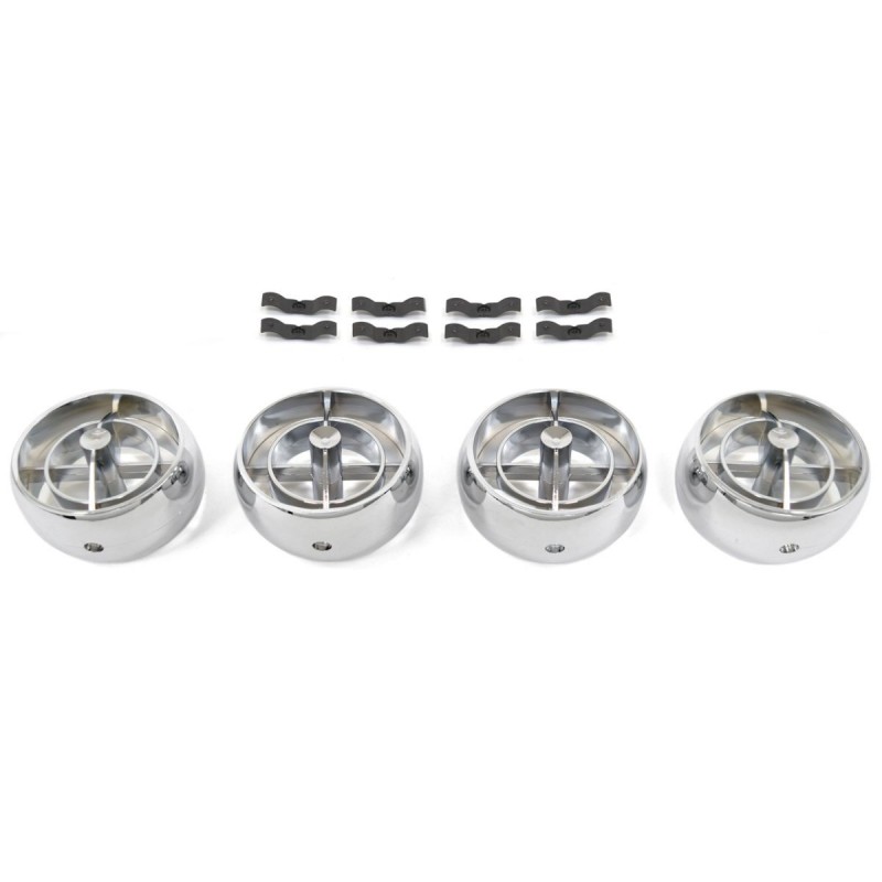 FORD MUSTANG 1965 ENSEMBLE DE BUSES DE VENTILATION + 8 CLIPS POUR CLIMATISATION Air Conditioner Fan Register 4 Piece Set With 8