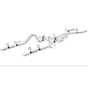 63.5mm (2.5 pouces) FORD MUSTANG 1964-1966 V8 LIGNE D ECHAPPEMENT ACIER INOXYDABLE DOUBLE SORTIES ARRIERE COUDE 2.5 POUCES + FIX