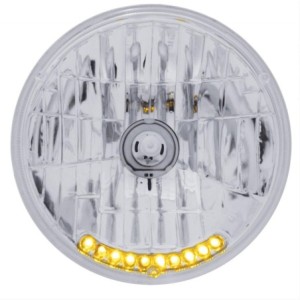 FORD MUSTANG 1964-1973 SAUF 1969 LAMPE PHARE 7 HALOGÈNE ET CLIGNOTANT LED x10 Crystal Headlight with 10 Amber LED SELECTION SILV
