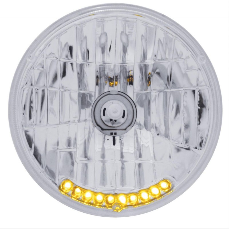 FORD MUSTANG 1964-1973 SAUF 1969 LAMPE PHARE 7 HALOGÈNE ET CLIGNOTANT LED x10 Crystal Headlight with 10 Amber LED SELECTION SILV