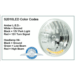 FORD MUSTANG 1964-1973 SAUF 1969 LAMPE PHARE 7 HALOGÈNE ET CLIGNOTANT LED x10 Crystal Headlight with 10 Amber LED SELECTION SILV
