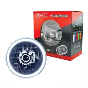FORD MUSTANG 1964-1973 SAUF 1969 LAMPE PHARE 7 KIT HALOGÈNE ET HALO BLANC Sealed Beam Conversion Halo Lights ORACLE 6905-001