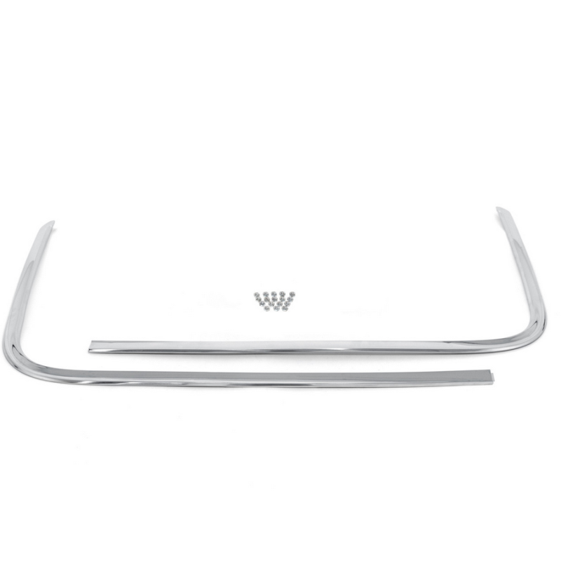 FORD MUSTANG 1968 DECAPOTABLE CABRIOLET KIT BARRES CHROME SUR CHASSIS Convertible Top Boot Hockey Stick Molding Pair ACP FM-BC02