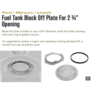 FORD MUSTANG 1971-1973 BOUCHON DE RESERVOIR AVEC ANNEAU 23/4 Fuel Tank Block Off Plate Lock-Ring Style For 2 3/4 Opening ACP FG